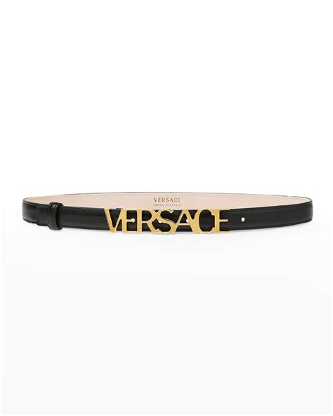 Versace Leather Letter Logo Belt 